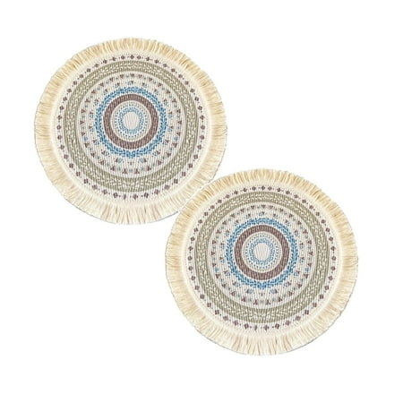 Light Bohemian Style Woven Meal Pad Fabric Tassel Heat Insulation Pad Scald Pot Pad Household Decorative Pad Features: Dining Table Mat Set for 4 round Dining Table for 4 Set Table Place Mats
Light Bohemian Style Woven Meal Pad Fabric Tassel Heat Insulation Pad Scald Pot Pad Household Decorative Pad Features: Dining Table Mat Set for 4 round Dining Table for 4 Set Table Place Mats