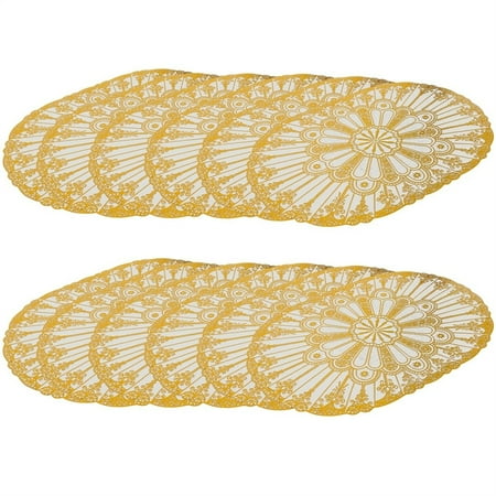 RAINB 12Pcs Gold Rectangle Oval Pressed Vinyl Pvc Placemats For Dinner Table Decor(Oval D)
RAINB 12Pcs Gold Rectangle Oval Pressed Vinyl Pvc Placemats For Dinner Table Decor(Oval D)
