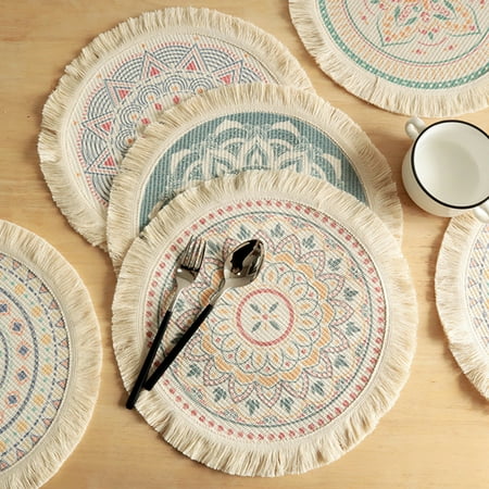 jiaroswwei Beautiful Flower Pattern Placemat Good Woven Stylish Cotton Dinner Mat for Home
jiaroswwei Beautiful Flower Pattern Placemat Good Woven Stylish Cotton Dinner Mat for Home