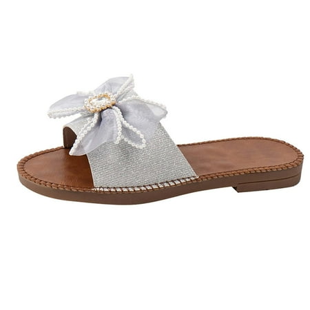 Womens Sandals Classic One Strap Open Toe Casual Slides Sandals Summer Cute Bow Tie Pearl Bohemia Slipper Flat Sandals
Womens Sandals Classic One Strap Open Toe Casual Slides Sandals Summer Cute Bow Tie Pearl Bohemia Slipper Flat Sandals