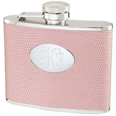 Aruba Light Pink Synthetic Leather Stainless Steel 4oz Hip Flask