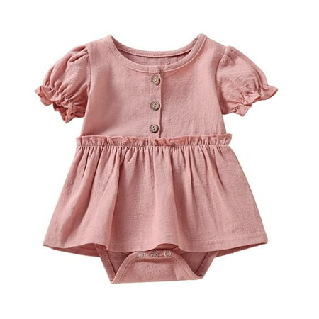 StylesILove Infant Baby Girls Solid Button Front Ruffle Short Sleeve Cotton Romper Dress Spring Summer Dressy Outfit (Vintage Pink 28 Months)
StylesILove Infant Baby Girls Solid Button Front Ruffle Short Sleeve Cotton Romper Dress Spring Summer Dressy Outfit (Vintage Pink 28 Months)