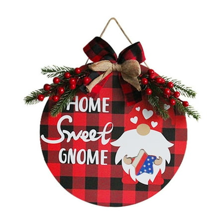 Opperiaya Christmas Wreaths for Front Door Wooden Door Pendant Gnome Hanging Rope Plaid Pattern
Opperiaya Christmas Wreaths for Front Door Wooden Door Pendant Gnome Hanging Rope Plaid Pattern