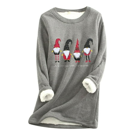 Women Thick Fleece Sweatshirt Christmas Print Velvet Warm Crew Neck Underwear Top Thermal Pajamas Tops
Women Thick Fleece Sweatshirt Christmas Print Velvet Warm Crew Neck Underwear Top Thermal Pajamas Tops