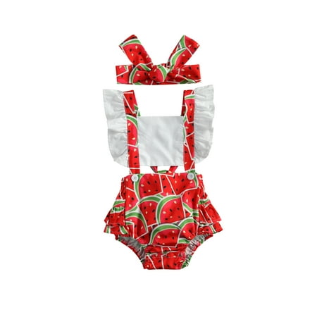 Fullvigor Newborn Baby Watermelon Romper Fruit Print Jumpsuit with Headband Outfits Set
Fullvigor Newborn Baby Watermelon Romper Fruit Print Jumpsuit with Headband Outfits Set