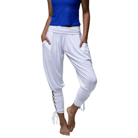 HOMBOM Scrub Pants for Women Summer Casual Yoga Sportwear Lace-up Bandage Solid Elastic Waist Pants Leggings White S(4)
HOMBOM Scrub Pants for Women Summer Casual Yoga Sportwear Lace-up Bandage Solid Elastic Waist Pants Leggings White S(4)