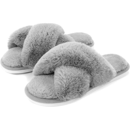 Women s Fuzzy Slippers House Slippers Cross Band Slippers Indoor Outdoor Soft Plush on Open Toe Slippers
Women s Fuzzy Slippers House Slippers Cross Band Slippers Indoor Outdoor Soft Plush on Open Toe Slippers