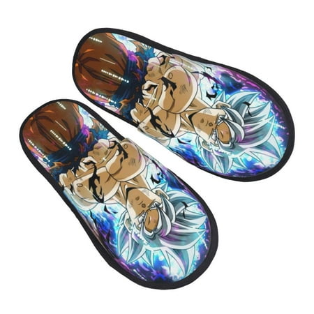 Dragonball Goku Ultra Instinct Mens Clog Furry Slippers Indoor House Shoes