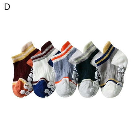 Kripyery 5 Pair Baby Boat Socks Eye-catching Anti-deform Multi-color Anti-slip Bottom Infant Floor Socks for Daily
Kripyery 5 Pair Baby Boat Socks Eye-catching Anti-deform Multi-color Anti-slip Bottom Infant Floor Socks for Daily