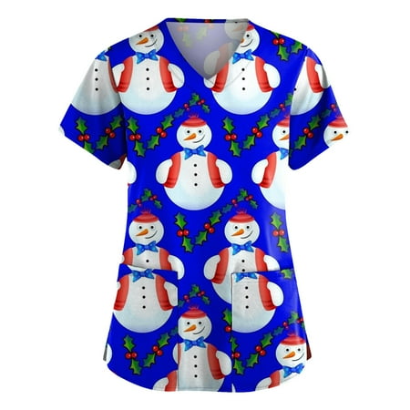 purcolt Plus Size Christmas Scrubs for Women Women s Short Sleeve V-Neck Working Uniform Christmas Snowman Print Nurses Medical Scrub Top Loose Comfy Nursing Workwear
purcolt Plus Size Christmas Scrubs for Women Women s Short Sleeve V-Neck Working Uniform Christmas Snowman Print Nurses Medical Scrub Top Loose Comfy Nursing Workwear