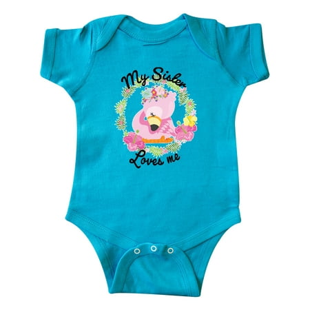 Inktastic Baby Flamingo My Sister Loves Me in Flower Wreath Gift Baby Boy or Baby Girl Bodysuit
Inktastic Baby Flamingo My Sister Loves Me in Flower Wreath Gift Baby Boy or Baby Girl Bodysuit