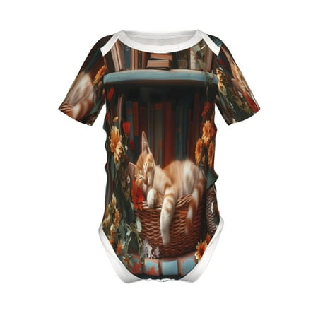 Adobk Cat Asleep Among Flowers Print Baby Climbing Clothes Jumpsuit Rompers Classic Rompers Child Short sleeve Bodysuits-3 Months
Adobk Cat Asleep Among Flowers Print Baby Climbing Clothes Jumpsuit Rompers Classic Rompers Child Short sleeve Bodysuits-3 Months