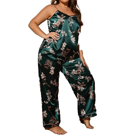 Elegant Floral Print Cami Strap Pant Sets Sleeveless Dark Green Plus Size Pajama Sets (Women s)
Elegant Floral Print Cami Strap Pant Sets Sleeveless Dark Green Plus Size Pajama Sets (Women s)