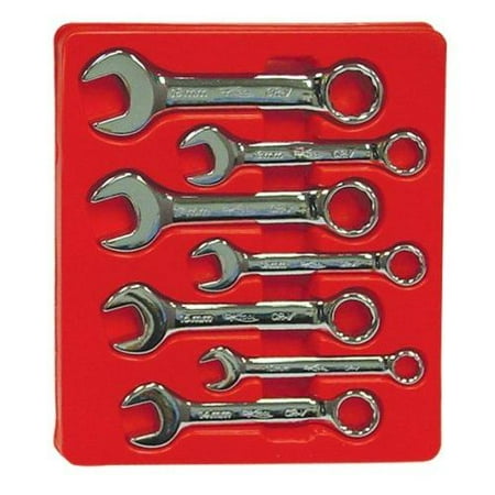 K Tool International KTI-41700 7 Piece High Polish Metric Short Combination Wrench Set