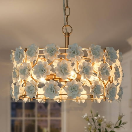 Veitchii Modern Farmhouse Drum Chandelier French Country 3-light Handmade Ceramic Flower - D16 x H 72
Veitchii Modern Farmhouse Drum Chandelier French Country 3-light Handmade Ceramic Flower - D16 x H 72
