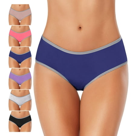 DUKAWA Womens Underwear Cotton Soft Breathable Stretch Hipster Woman Underware Cute Bikini Full Coverage Teen Panties Ladies Low Waist Briefs 6 Pack (Small Multicolor)
DUKAWA Womens Underwear Cotton Soft Breathable Stretch Hipster Woman Underware Cute Bikini Full Coverage Teen Panties Ladies Low Waist Briefs 6 Pack (Small Multicolor)