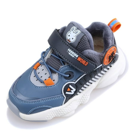Toyella Winter children s shoes super light solid-soled large cotton thickening Blue 27
