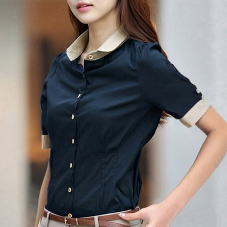 Yinreli Office Lady Shirt Color Block Single Breasted Summer Contrast Color Tie Shirt Streetwear
Yinreli Office Lady Shirt Color Block Single Breasted Summer Contrast Color Tie Shirt Streetwear