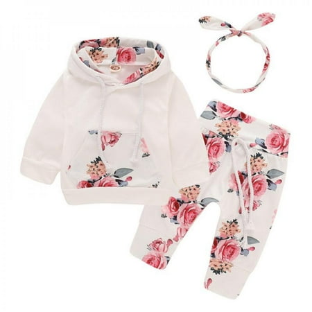 Promotion Clearance Baby Girl Clothes Long Sleeve Floral Hoodie Sweatshirt Pants with Pocket Headband Outfit Sets
Promotion Clearance Baby Girl Clothes Long Sleeve Floral Hoodie Sweatshirt Pants with Pocket Headband Outfit Sets