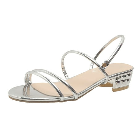 MIASHUI Summer Sandals for Women 2024 Fashion Summer Solid Leather Strap Combination Open Toe Thick Heel Sandals Silver 6.5
MIASHUI Summer Sandals for Women 2024 Fashion Summer Solid Leather Strap Combination Open Toe Thick Heel Sandals Silver 6.5