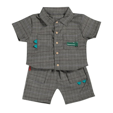 Baby Kids Boy s Outfits Plaid Print Short Sleeve Lapel T-Shirts+Plaid Print Shorts with Pockets 2PCS Clothes Set
Baby Kids Boy s Outfits Plaid Print Short Sleeve Lapel T-Shirts+Plaid Print Shorts with Pockets 2PCS Clothes Set