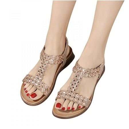 Homedles Sandals for Women- Comfortable Open toe Flat Casual Gift for Women Beach Gladiator Sandals Gold 40
Homedles Sandals for Women- Comfortable Open toe Flat Casual Gift for Women Beach Gladiator Sandals Gold 40