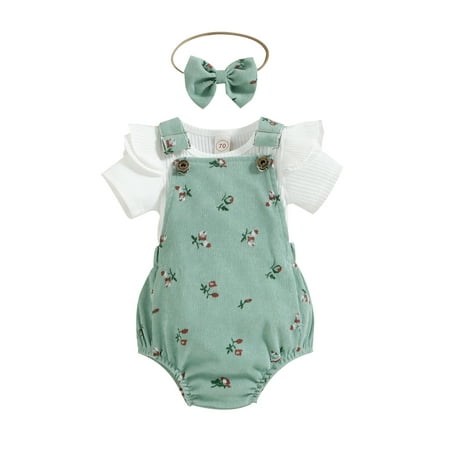 Tempura Baby Girl Summer Clothes Fly Sleeve Round Neck Tops And Suspender Jumpsuit And Bow Headband
Tempura Baby Girl Summer Clothes Fly Sleeve Round Neck Tops And Suspender Jumpsuit And Bow Headband