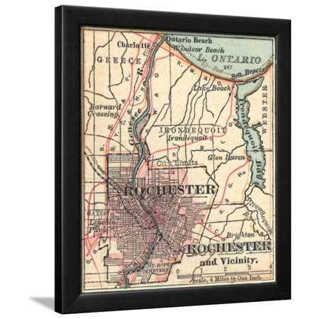Map of Rochester (C. 1900), Maps Framed Print Wall Art By Encyclopaedia Britannica