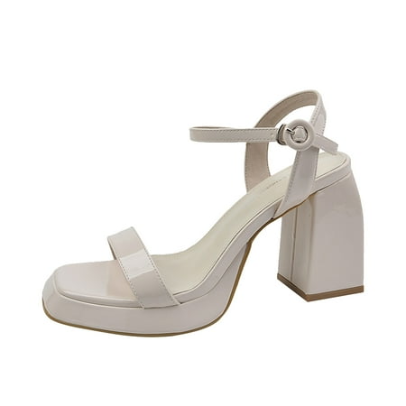 KBODIU Women s Chunk Low Heel Pump Sandals Square Headed Thick Heels Women s Open Toe Slip-Toe Strap Sandals
KBODIU Women s Chunk Low Heel Pump Sandals Square Headed Thick Heels Women s Open Toe Slip-Toe Strap Sandals