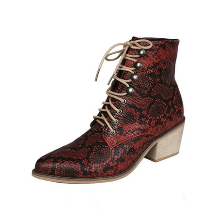 Woobling Womens Comfort Ankle Boots Pointed Toe Booties Office Breathable Lace Up Red 4.5
Woobling Womens Comfort Ankle Boots Pointed Toe Booties Office Breathable Lace Up Red 4.5