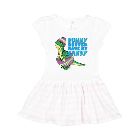 Inktastic Easter Baby Dino Bunny Better Have My Candy Gift Toddler Girl Dress