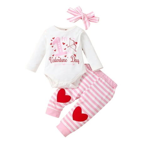 3Pcs Newborn Infant Boy Girl Valentines Day Long Sleeve Letter Print Buttons Romper Stripe Pants with Headband
3Pcs Newborn Infant Boy Girl Valentines Day Long Sleeve Letter Print Buttons Romper Stripe Pants with Headband