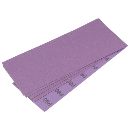5 Pack Purple Sanding Sheets 80 Grit 9 x 3.7 Aluminum Oxide Sandpapers Wet Dry Polish