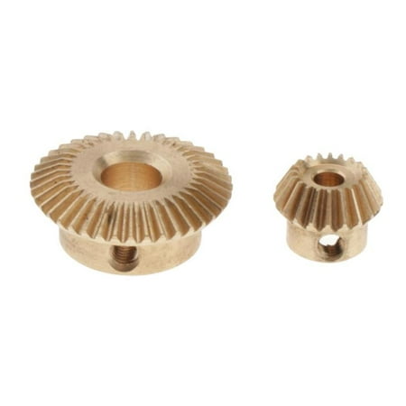 1 Set 0.5 Modulus Copper Brass Bevel Wheel 20/40 Tooth Heavy Duty Accs