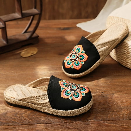 FITORON Womens Slippers- Ethnic Style Embroidered Soft Comfortable and Breathable Retro Shoes Slippers Black 40
FITORON Womens Slippers- Ethnic Style Embroidered Soft Comfortable and Breathable Retro Shoes Slippers Black 40