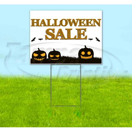 Halloween Sale v2 (18" x 24") Corrugated Plastic Yard Sign, Includes Metal Step Stake, Bandit, New, Advertising, USA