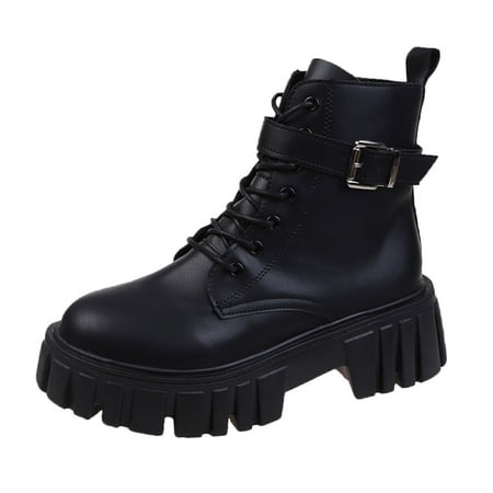 Black Boots for Women Fashion Women Solid Color Autumn Winter Thick Sole Flat Zipper Short Booties Round Toe Shoes Ankle Boots for Women PU Black
Black Boots for Women Fashion Women Solid Color Autumn Winter Thick Sole Flat Zipper Short Booties Round Toe Shoes Ankle Boots for Women PU Black
