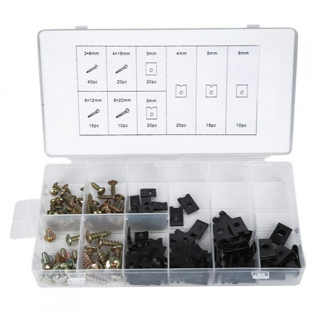 Crtynell U Clip Assortment 170Pcs Carbon Steel U-Clip and Screw Set Assortment Kit Accessories with Storage Box U-Clip and Screw
Crtynell U Clip Assortment 170Pcs Carbon Steel U-Clip and Screw Set Assortment Kit Accessories with Storage Box U-Clip and Screw