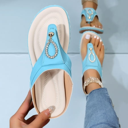 Sandals Women Platform Rhinestone Sandals Summer Boho Shoes Comfortable Open Toe Elastic Ankle Strap Strapless Sandals Roman Sandals
Sandals Women Platform Rhinestone Sandals Summer Boho Shoes Comfortable Open Toe Elastic Ankle Strap Strapless Sandals Roman Sandals