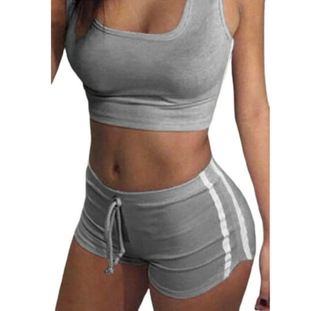 Women Tracksuits Belt Suit Set Padded Bra Sleeveless Tops+Belt Shorts Fitness Running Sports Gym Fashion Sports Sets Sunsuits
Women Tracksuits Belt Suit Set Padded Bra Sleeveless Tops+Belt Shorts Fitness Running Sports Gym Fashion Sports Sets Sunsuits
