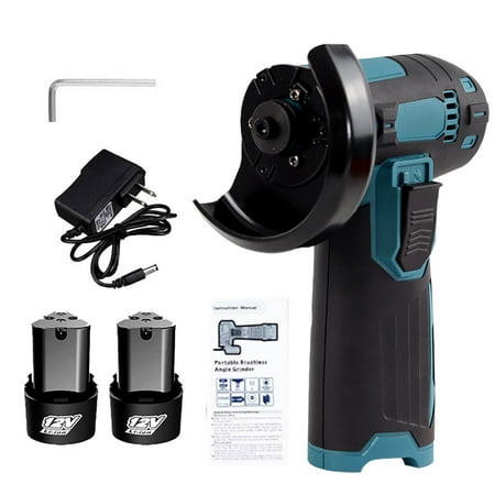 

Cordless Brush Angle Grinder Kit Ginding disc 3 Inch76mm Lightweight Angle Grinder Tool w/ 2PCS 1300mAh Lithium-Ion Battery & Ergonomic Button Position for Reducing Hand Pressure Includ