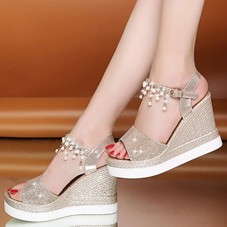 BONIXOOM Wedge Sandals for Women Clearance Fall Buckle Wedge Casual Fashion Womens Shoes Gold Size 7.5
BONIXOOM Wedge Sandals for Women Clearance Fall Buckle Wedge Casual Fashion Womens Shoes Gold Size 7.5