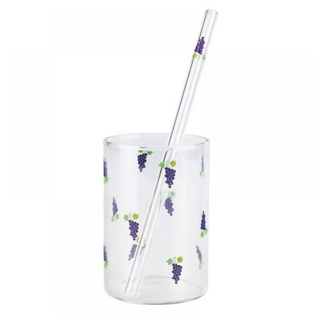GOODLY Fruit Print Glass Cup With Straws Girl Heart Milk Juice Water Coffee Tea Glass
GOODLY Fruit Print Glass Cup With Straws Girl Heart Milk Juice Water Coffee Tea Glass