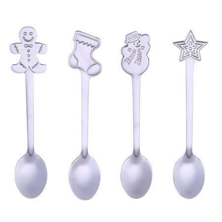 4 Pieces Espresso Spoons Set Coffee Spoons Teaspoons for Cake Soup pasto
