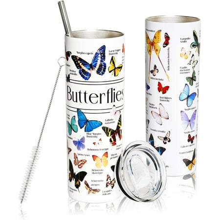 Butterfly Tumbler With Lid and Straw Stainless Steel 20oz Butterfly Skinny Tumbler Insulated Butterfly Stuff Water Bottle Cups Coffee Mug Travel Tumbler Gifts for Women
Butterfly Tumbler With Lid and Straw Stainless Steel 20oz Butterfly Skinny Tumbler Insulated Butterfly Stuff Water Bottle Cups Coffee Mug Travel Tumbler Gifts for Women