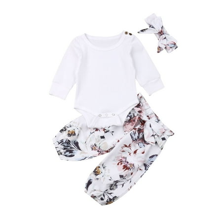 New Spring Autumn Newborn Baby Girl Solid Romper Tops Floral Pants Headband Outfits Clothes Sets
New Spring Autumn Newborn Baby Girl Solid Romper Tops Floral Pants Headband Outfits Clothes Sets
