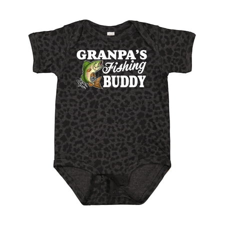 Inktastic Granpa s Fishing Buddy with White Text Gift Baby Boy Bodysuit