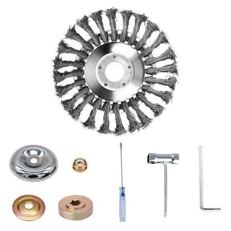 Steel Wire Rotary Brush Weeds Wired Trimmer Blade Dusting Polishing Wire Swivel Brush trimming head for Pavement Joints Rust Removal Paving 6inch
Steel Wire Rotary Brush Weeds Wired Trimmer Blade Dusting Polishing Wire Swivel Brush trimming head for Pavement Joints Rust Removal Paving 6inch