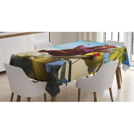 Animal Decor Tablecloth Happy Fancy Wild Hot Sexy Bear with Bikini Top on the Beach Sunbathing Artwork Rectangular Table Cover for Dining Room Kitchen 60 X 90 Inches Multi by Ambesonne
Animal Decor Tablecloth Happy Fancy Wild Hot Sexy Bear with Bikini Top on the Beach Sunbathing Artwork Rectangular Table Cover for Dining Room Kitchen 60 X 90 Inches Multi by Ambesonne