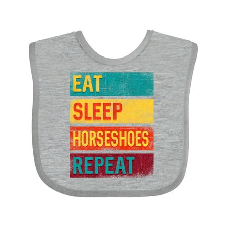 Inktastic Eat Sleep Horsehoes Repeat Game Gift Gift Baby Boy or Baby Girl Bib